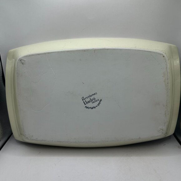 Vintage Lladró Porcelain Rectangular Serving Platter With Flying Geese Design - Picture 6 of 10